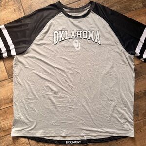 Oklahoma (OU) Gray and Black Raglan Tee